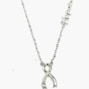 lia sophia Hope Necklace silver Breast Cancer Awareness NIB